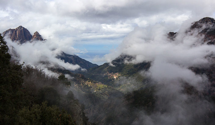 Ota, island of Corsica, through the clouds